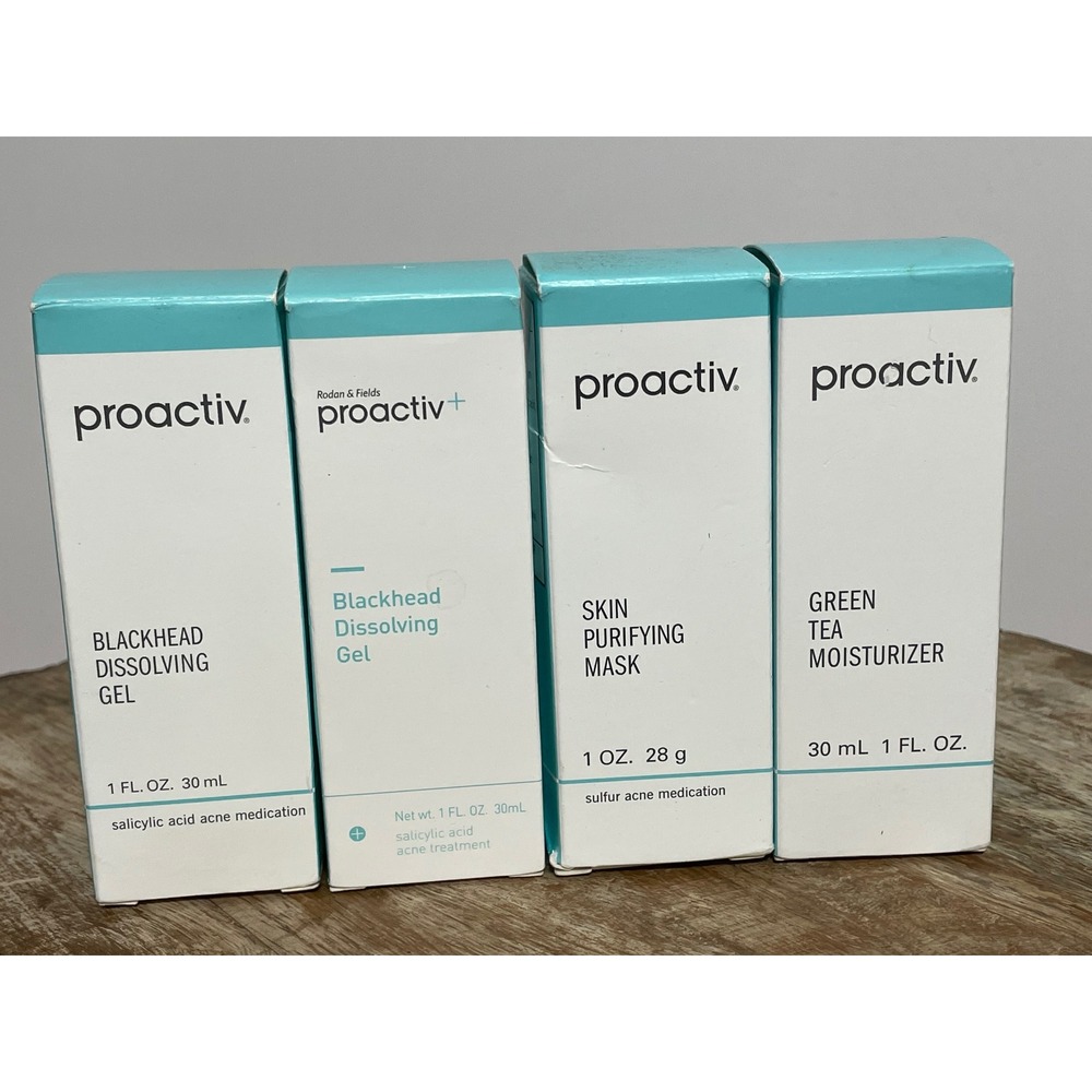 Proactiv Skincare Set Blackhead Dissolving Gel Mask Green Tea Moisturizer 4pc